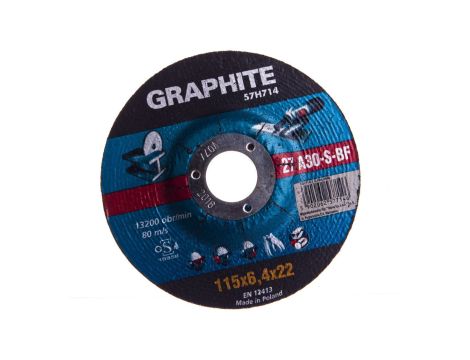 Tarcza szlifierska do metalu 115 x 6.4 x 22.2 mm, 27 A30-S-BF /5szt./