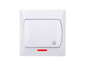 AKCENT Przycisk /dzwonek/ z podświetleniem biały ŁP-6AS/00