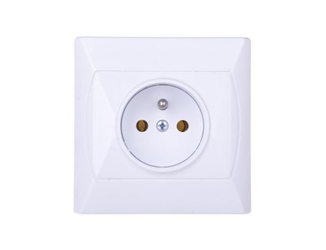 AKCENT Gniazdo pojedyncze z/u białe GP-1AZ/00