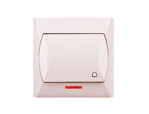 AKCENT Przycisk /dzwonek/ z podświetleniem beżowy ŁP-6AS/01