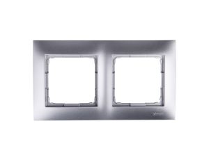 Simon 54 Premium Ramka podwójna srebrny mat DR2/43