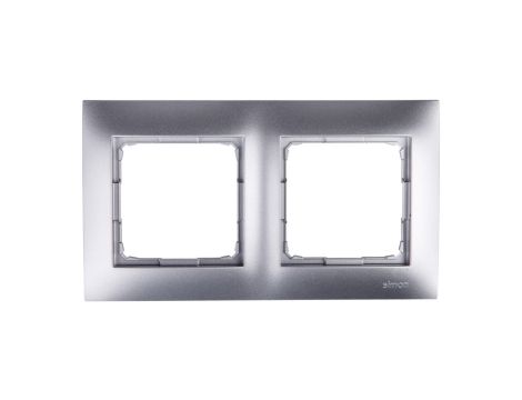 Simon 54 Premium Ramka podwójna srebrny mat DR2/43