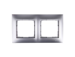 Simon 54 Premium Ramka podwójna srebrny mat /do karton-gips/ DRK2/43