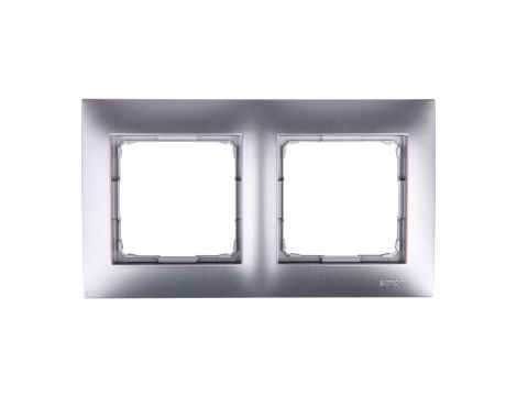 Simon 54 Premium Ramka podwójna srebrny mat /do karton-gips/ DRK2/43