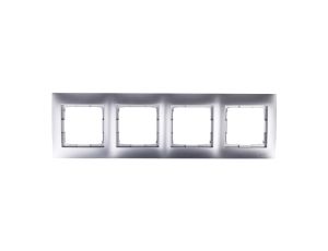 Simon 54 Premium Ramka poczwórna srebrny mat /do karton-gips/ DRK4/43