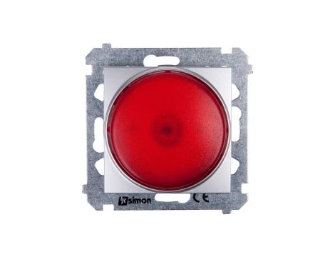 Simon 54 Sygnalizator świetlny LED czerwone światło srebrny mat DSS2.01/43