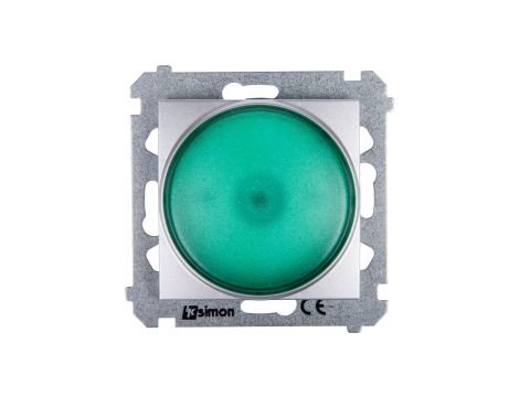 Simon 54 Sygnalizator świetlny LED zielone światło srebrny mat DSS3.01/43