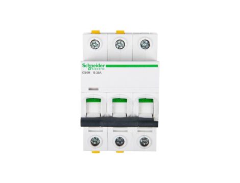 Wyłącznik nadprądowy 3P B 25A 6kA AC iC60N-B25-3 Acti9 A9F03325