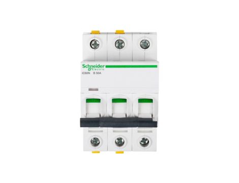 Wyłącznik nadprądowy 3P B 50A 6kA AC iC60N-B50-3 Acti9 A9F03350