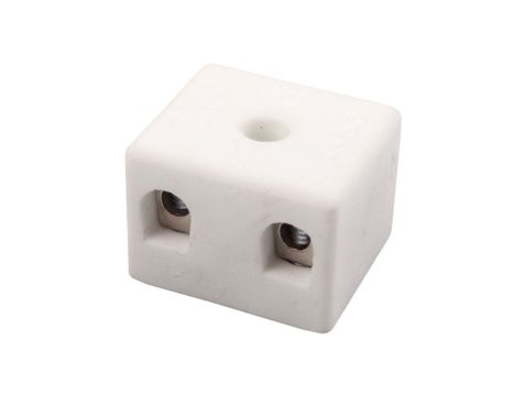 Złączka gwintowa porcelanowa 4mm 2-tory biała z 1 otworem do przykręcania CPO-5A-2P 80712516