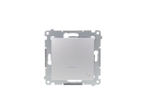 Simon 54 Łącznik schodowy z podświetleniem, szybkozłącza, srebrny mat IP20 DW6L.01/43
