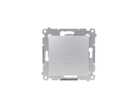 Simon 54 Łącznik schodowy z podświetleniem, szybkozłącza, srebrny mat IP20 DW6L.01/43