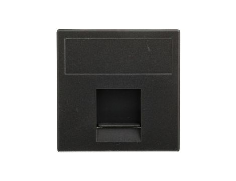 Simon Connect Płytka K45 gniazda teleinformatycznego pojedynczego RJ płaska z przesłoną czarny K76/14