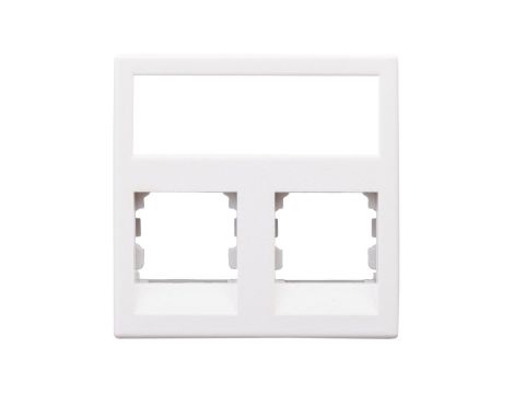 Simon Connect Płytka K45 gniazda teleinformatycznego podwójnego 2xRJ płaska czysta biel KB076/9
