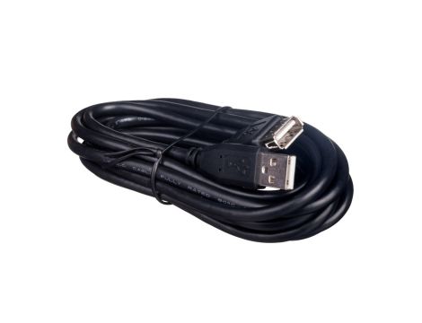 Przedłużacz czarny USB A /M - USB A /Ż s/USB 2.0 AK-300202-030-S 3m
