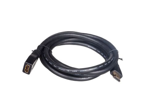 Kabel przedłużający HDMI Highspeed 1.4 z Eth. GOLD Typ HDMI A/HDMI A, M/Ż czarny 2m AK-330201-020-S