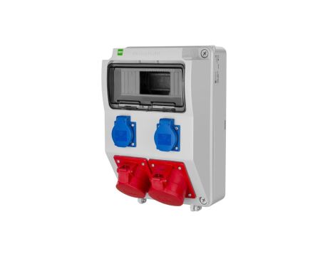 Rozdzielnica budowlana RS-9 9- mod. 2x2P+Z, 16A/5P, 32A/5P, IP44 bez zabezpieczeń 6223-00
