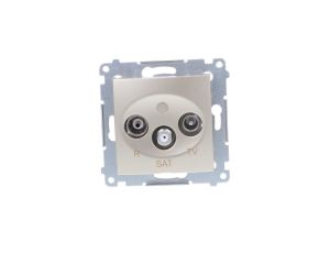 Simon 54 Gniazdo antenowe RD/TV/SAT przelotowe złoty mat DASP.01/44