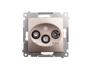 Simon 54 Gniazdo antenowe SAT/SAT/RTV końcowe złoty mat DASK2.01/44