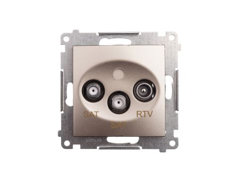Simon 54 Gniazdo antenowe SAT/SAT/RTV końcowe złoty mat DASK2.01/44