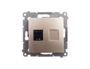 Simon 54 Gniazdo komputerowe pojedyncze RJ45 kat.6 z przesłoną złoty mat D61.01/44
