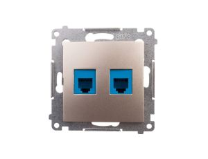 Simon 54 Gniazdo telefoniczne podwójne 2xRJ12 złoty mat DT2.01/44