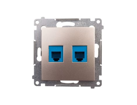 Simon 54 Gniazdo telefoniczne podwójne 2xRJ12 złoty mat DT2.01/44