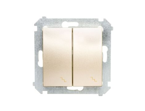 Simon 54 Łącznik schodowy podwójny z podświetleniem złoty mat DW6/2L.01/44