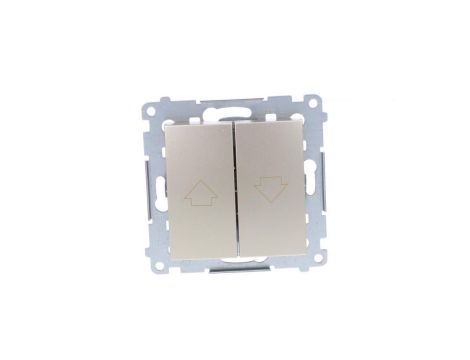 Simon 54 Przycisk żaluzjowy z blokadą elektryczną, szybkozłącza, złoty mat DZP1.01/44