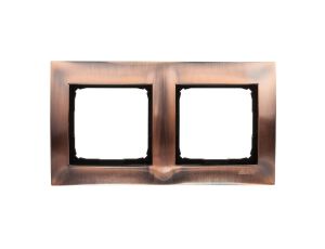 Simon 54 Premium Ramka podwójna metalowa miedź rustykalna DR2/36