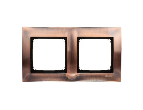 Simon 54 Premium Ramka podwójna metalowa miedź rustykalna DR2/36