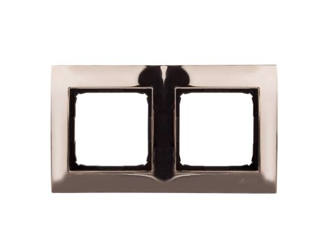 Simon 54 Premium Ramka podwójna metalowa złoto DR2/66