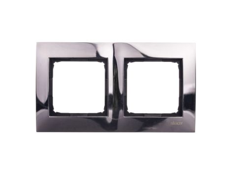 Simon 54 Premium Ramka podwójna metalowa ciemna stal DR2/67