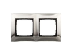 Simon 54 Premium Ramka podwójna metalowa inox DR2/61