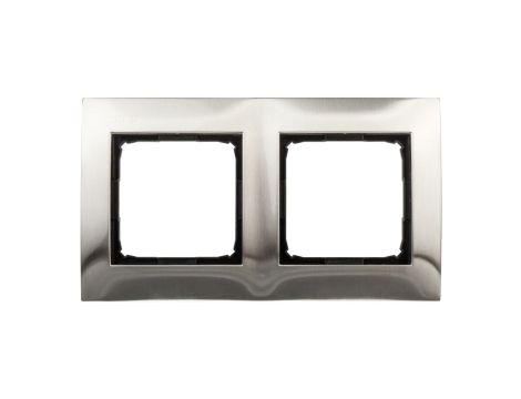 Simon 54 Premium Ramka podwójna metalowa inox DR2/61