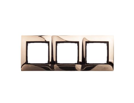 Simon 54 Premium Ramka potrójna metalowa złoto DR3/66