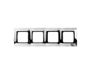 Simon 54 Premium Ramka poczwórna metalowa chrom DR4/63
