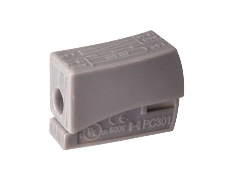 Szybkozłączka 1x0,5-2,5mm2 jasnoszary PC301-CL 89006002 /100szt./
