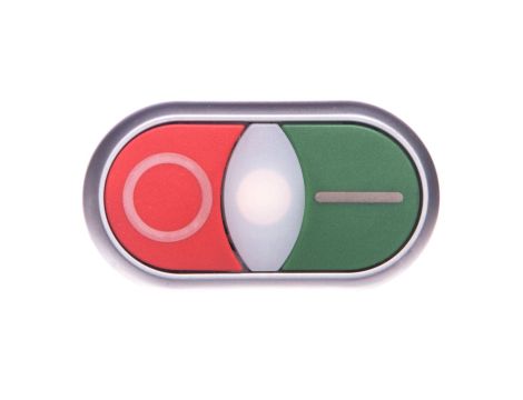 Napęd przycisku podwójny zielony/czerwony /I-O/ 22mm IP66 z podświetleniem z samopowrotem M22-DDLF-GR-X1/X0 284814