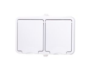 HYDRO Gniazdo hermetyczne podwójne z/u IP44 z klapką białe 120436