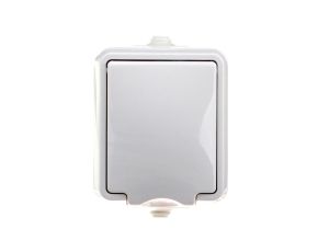 HYDRO Gniazdo hermetyczne pojedyncze z/u IP44 z klapką białe 120432