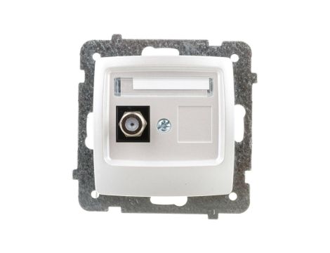 KARO Gniazdo antenowe pojedyncze typu F srebrny perłowy GPA-1SF/m/43