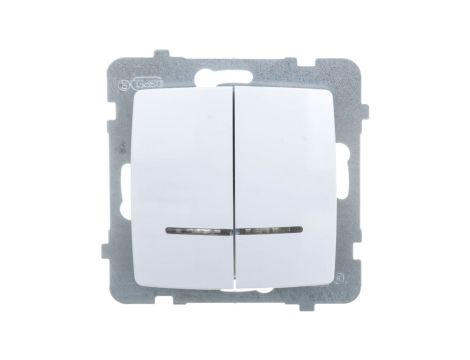 KARO Łącznik świecznikowy z podświetleniem pomarańczowym biały ŁP-2SS/m/00