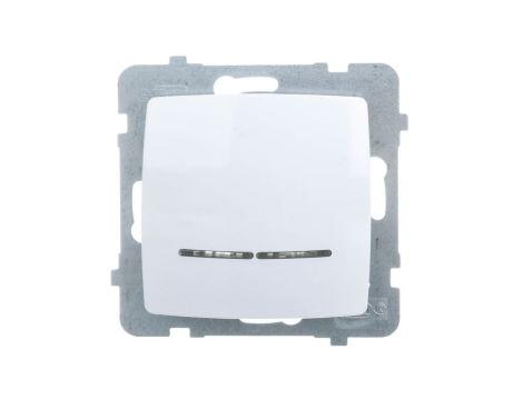 KARO Łącznik pojedynczy z podświetleniem biały ŁP-1SS/m/00