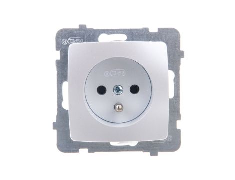 KARO Gniazdo pojedyncze z/u srebrny perłowy GP-1SZ/m/43