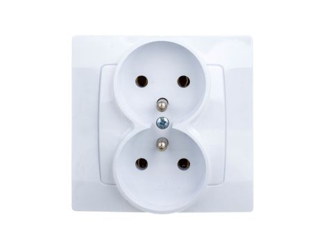 KARO Gniazdo podwójne z/u białe GP-2SZ/00