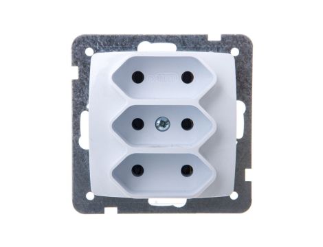 KARO Gniazdo potrójne b/u 2.5A EURO białe GP-3S/m/00