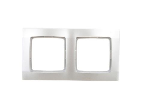 KARO Ramka podwójna srebrny perłowy R-2S/43