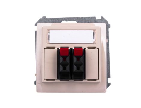 Simon Basic Gniazdo głośnikowe podwójne z polem opisowym beżowe BMGL3.01/12