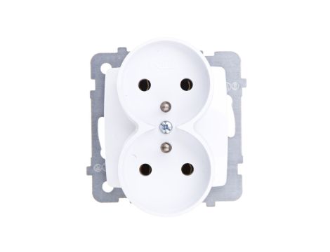 KARO Gniazdo podwójne z/u białe GP-2SRZ/m/00